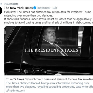 USA: Trump non paga le tasse. Lo scoop del New York Times