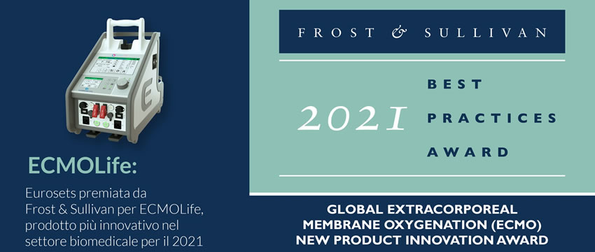 Frost & Sullivan premia l’azienda italiana Eurosets per ECMOLife: il prodotto biomedicale più innovativo del 2021