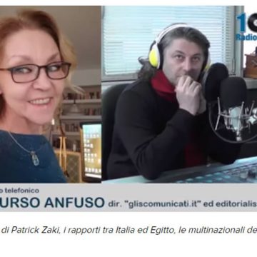 Emilia Urso Anfuso intervistata da Mario Michele Pascale parla  della liberazione di Patrick Zaki, i rapporti tra Italia ed Egitto, le multinazionali dei vaccini e i diritti umani