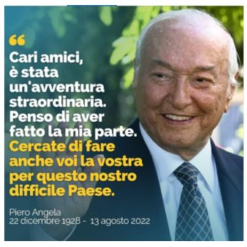 Piero Angela. Ciao Maestro, fai buon viaggio