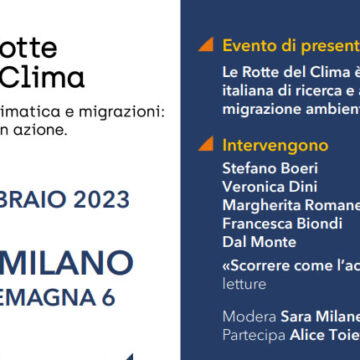 Clima: a Milano prende il via “Le rotte del clima – Crisi climatica e migrazioni: diritti in azione” – 14 Febbraio presso la Triennale