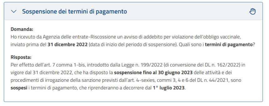 Multa di 100 euro ai “No Vax”: non va pagata. Lo conferma l’Agenzia delle Entrate