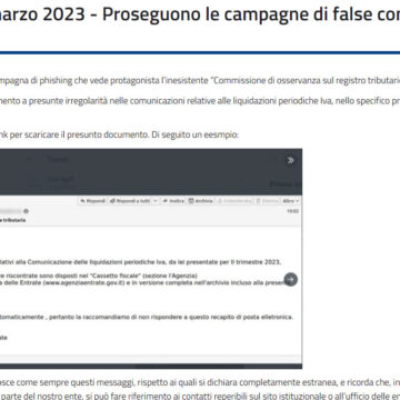 NON APRITE QUELLE MAIL! Nuova ondata di pishing ai danni dei cittadini – Non le invia l’Agenzia delle Entrate che disconosce l’invio