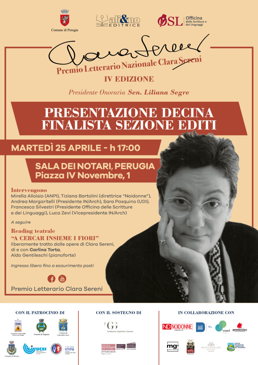 Premio nazionale  Letterario Clara Sereni 2023 – IV edizione – in collaborazione con Design Action  for Future Festival