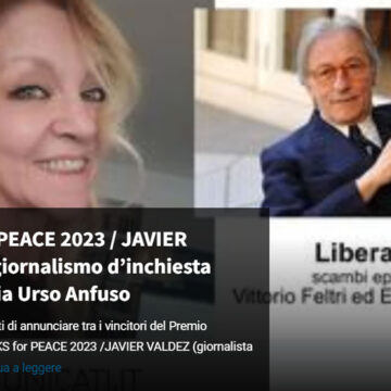 Premio Internazionale “Book For Peace 2023 – Javier Valdez” per il giornalismo d’inchiesta alla giornalista Emilia Urso Anfuso