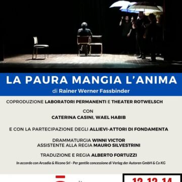 Roma, Teatro di Villa Lazzaroni – “La paura mangia l’anima” – dal 12 al 14 Maggio 2023