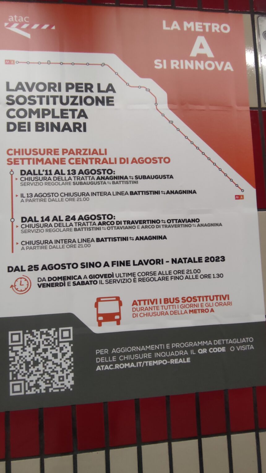 Roma: cronaca di una giornata sui mezzi pubblici in pieno agosto e con i lavori in corso sulla rete dei binari della Metro e del Tram