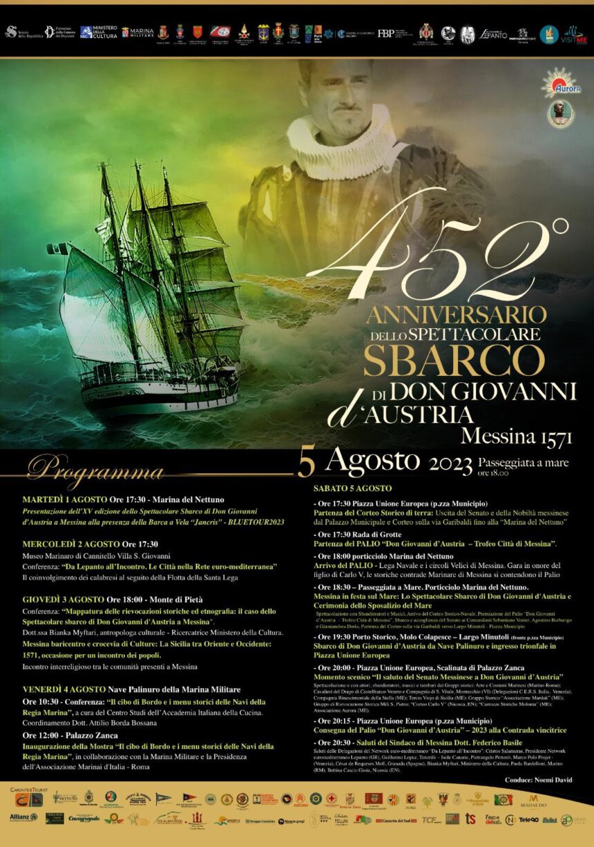 Messina: 452° anniversario dello sbarco di Don Giovanni d’Austria