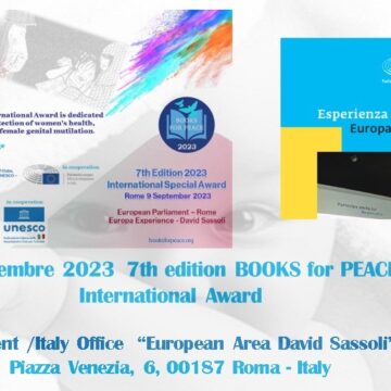 Premio internazionale Books for Peace 2023 – tra i premiati anche la giornalista Emilia Urso Anfuso per la sezione giornalismo d’inchiesta