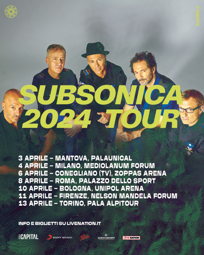Subsonica 2024 Tour: il ritorno sui palchi dei principali palazzetti italiani