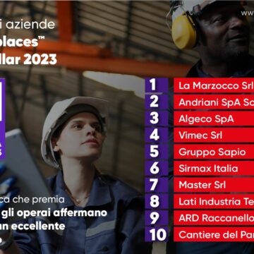 Pubblicata la classifica delle 10 migliori aziende italiane in cui gli operai sono felici di lavorare