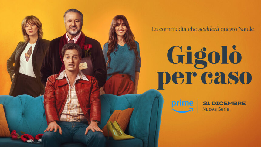“Gigolò per caso” | Il poster della serie comedy con Pietro Sermonti e Christian De Sica, dal 21 dicembre su Prime Video