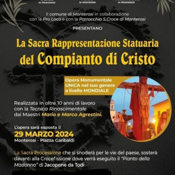 Monterosi (VT): La Sacra Rappresentazione Statuaria del Compianto di Cristo realizzata da Mario e Marco Agrestini – 29 Marzo 2024