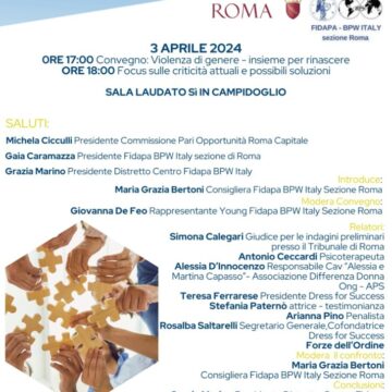 3 Aprile 2024: Roma, Convegno sulla violenza di genere al Campidoglio