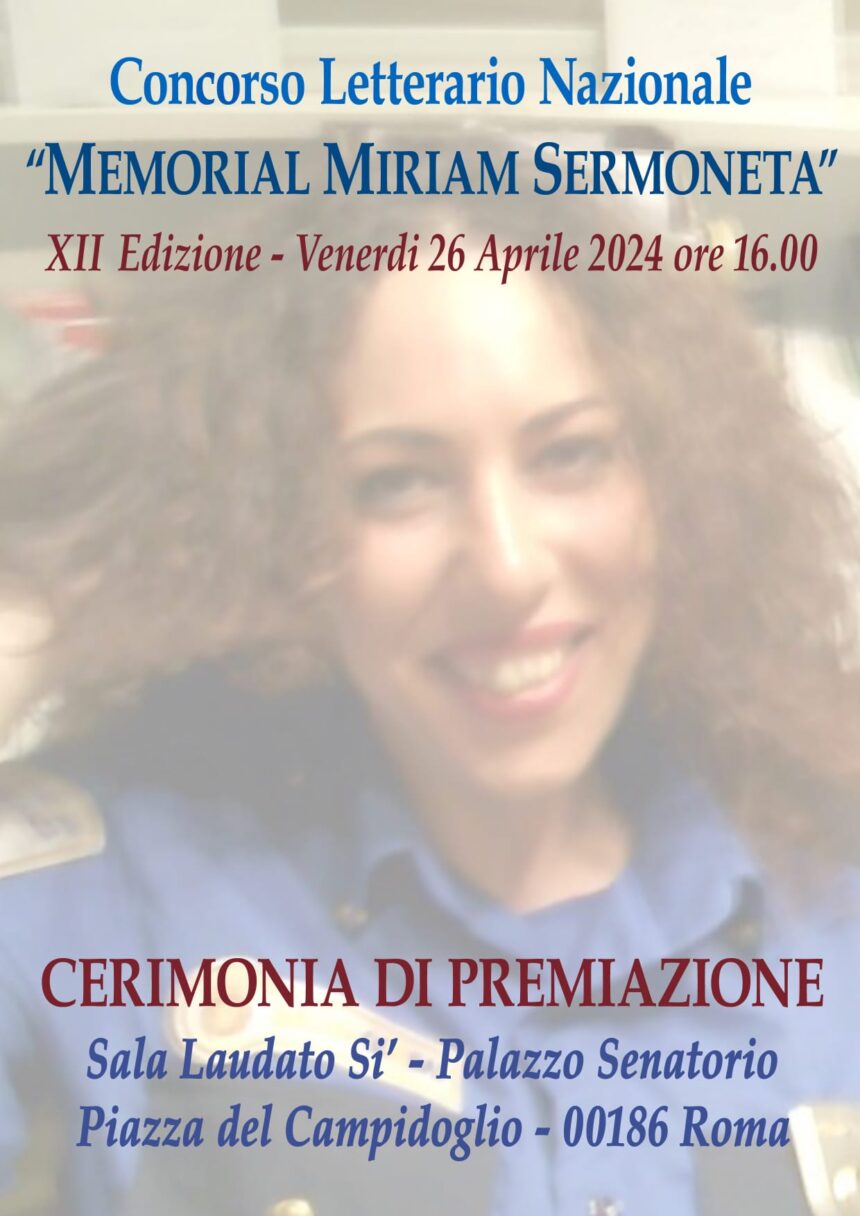 Concorso Letterario Nazionale “Miriam Sermoneta” – Cerimonia di premiazione il 26 Aprile 2024